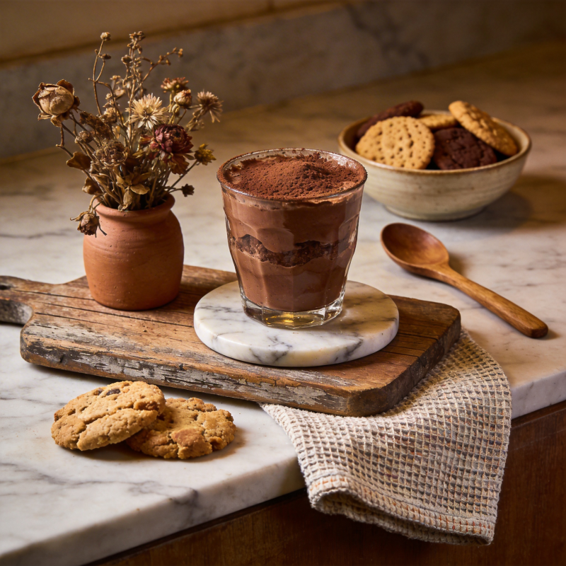 巧克力慕斯与饼干图片