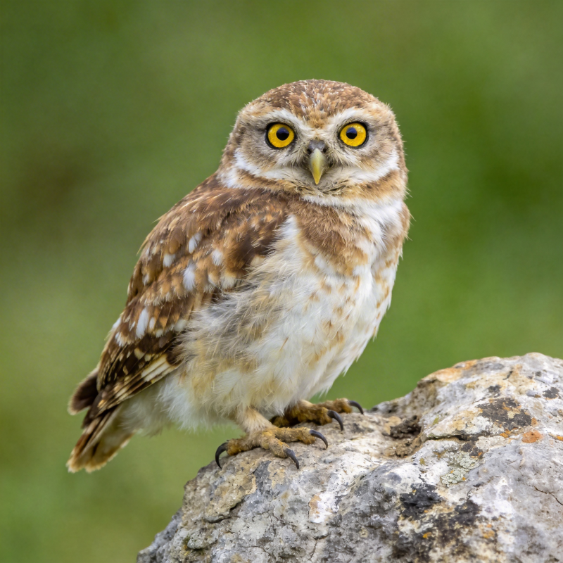 小猫头鹰栖岩上图片