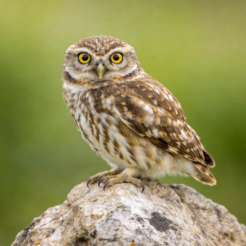 小猫头鹰栖息石上图片