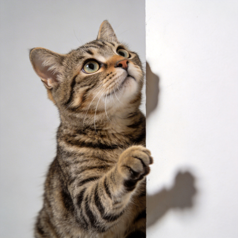 小猫探头好奇望图片