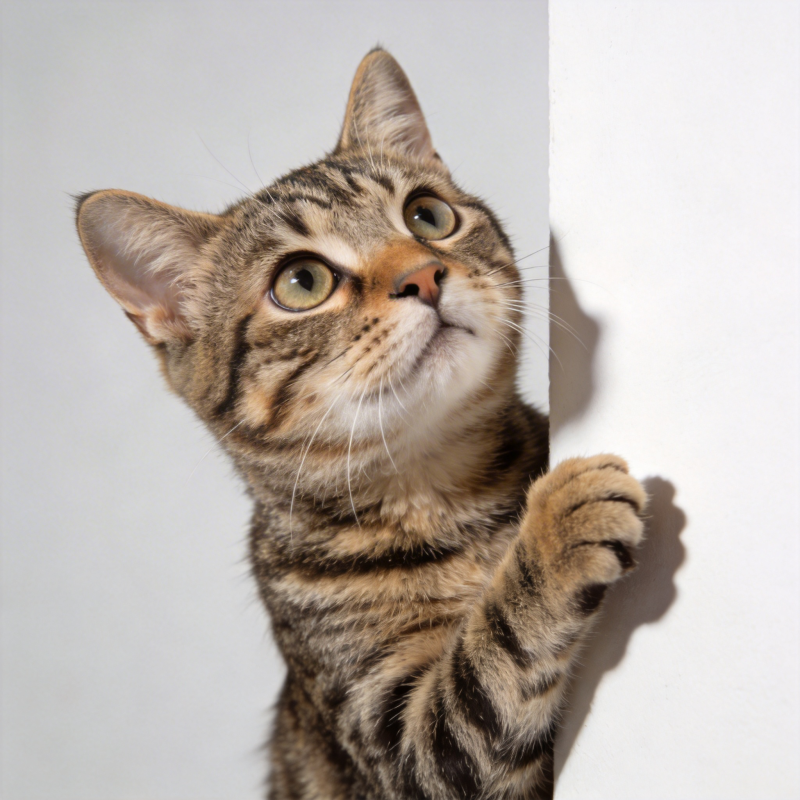 好奇小猫探头图片