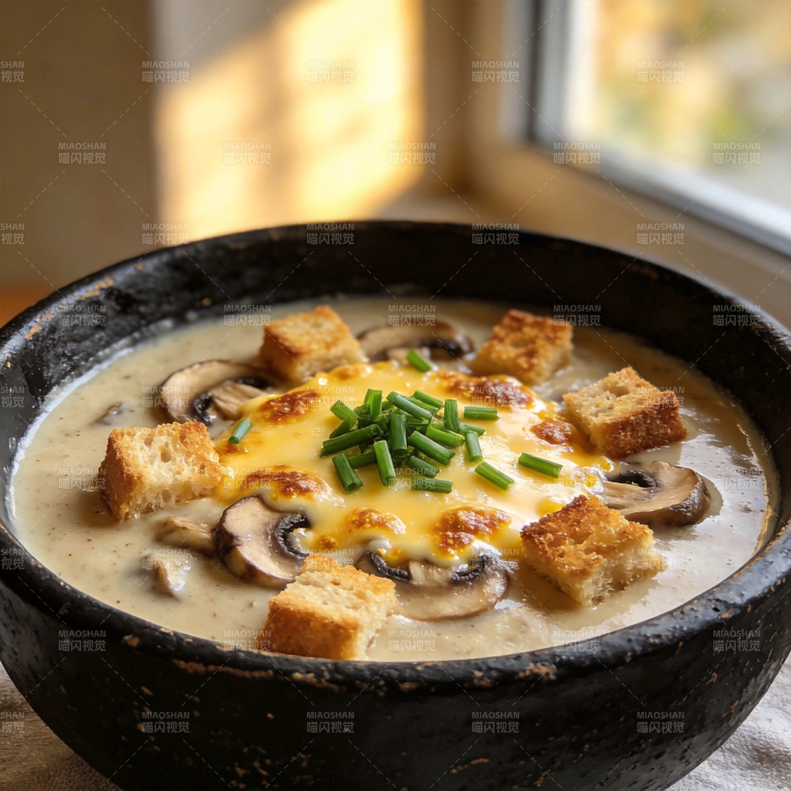 奶油菌菇汤图片