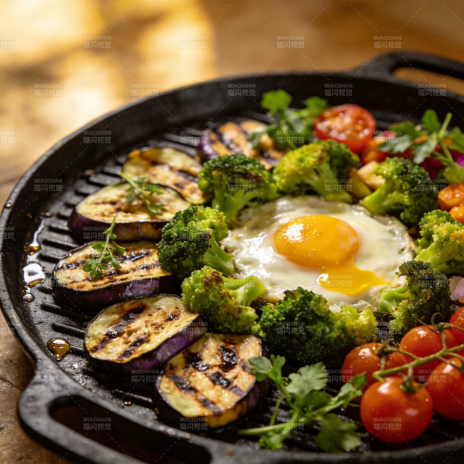 烤蔬菜配煎蛋图片