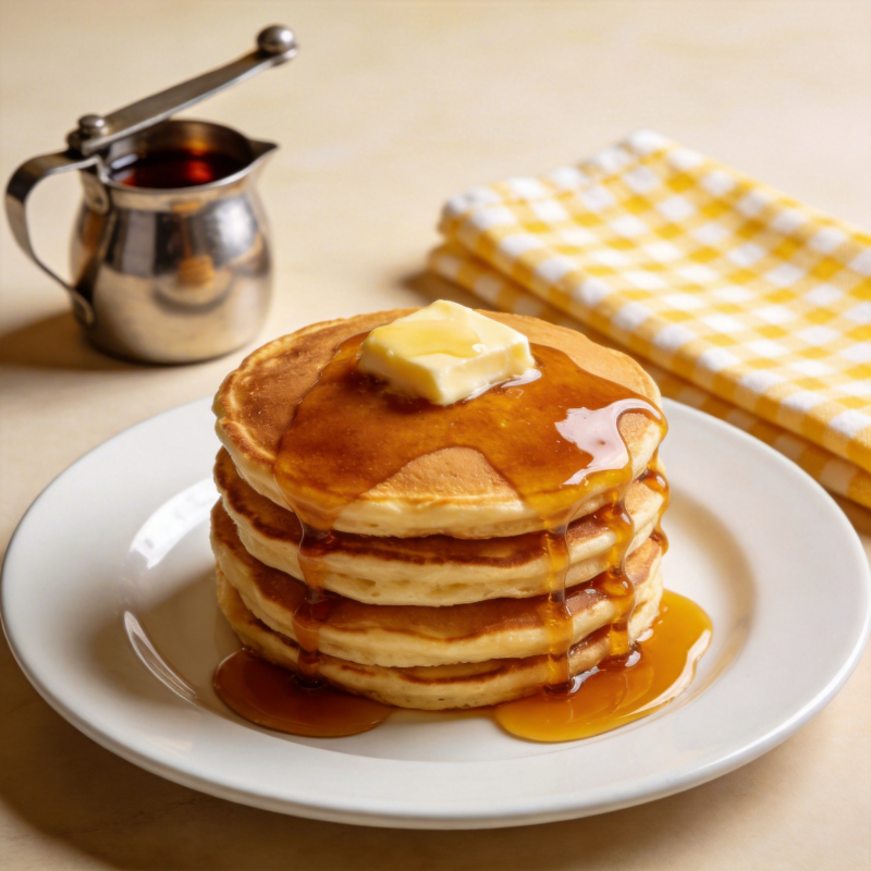 香甜煎饼配枫糖图片
