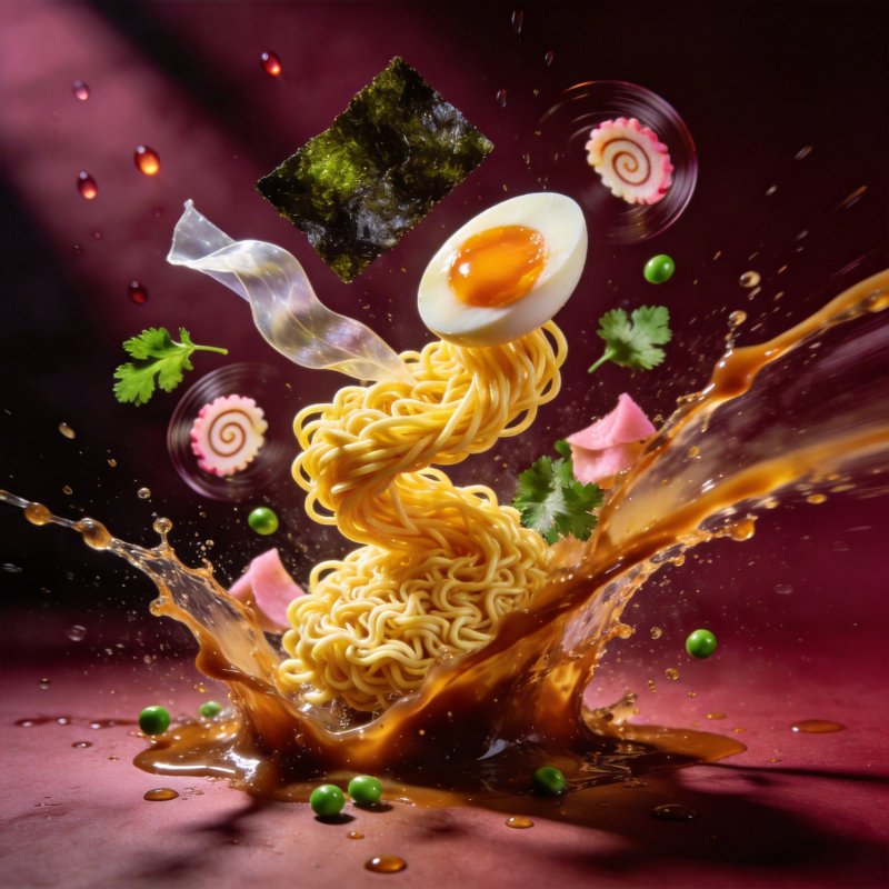 拉面飞舞瞬间图片