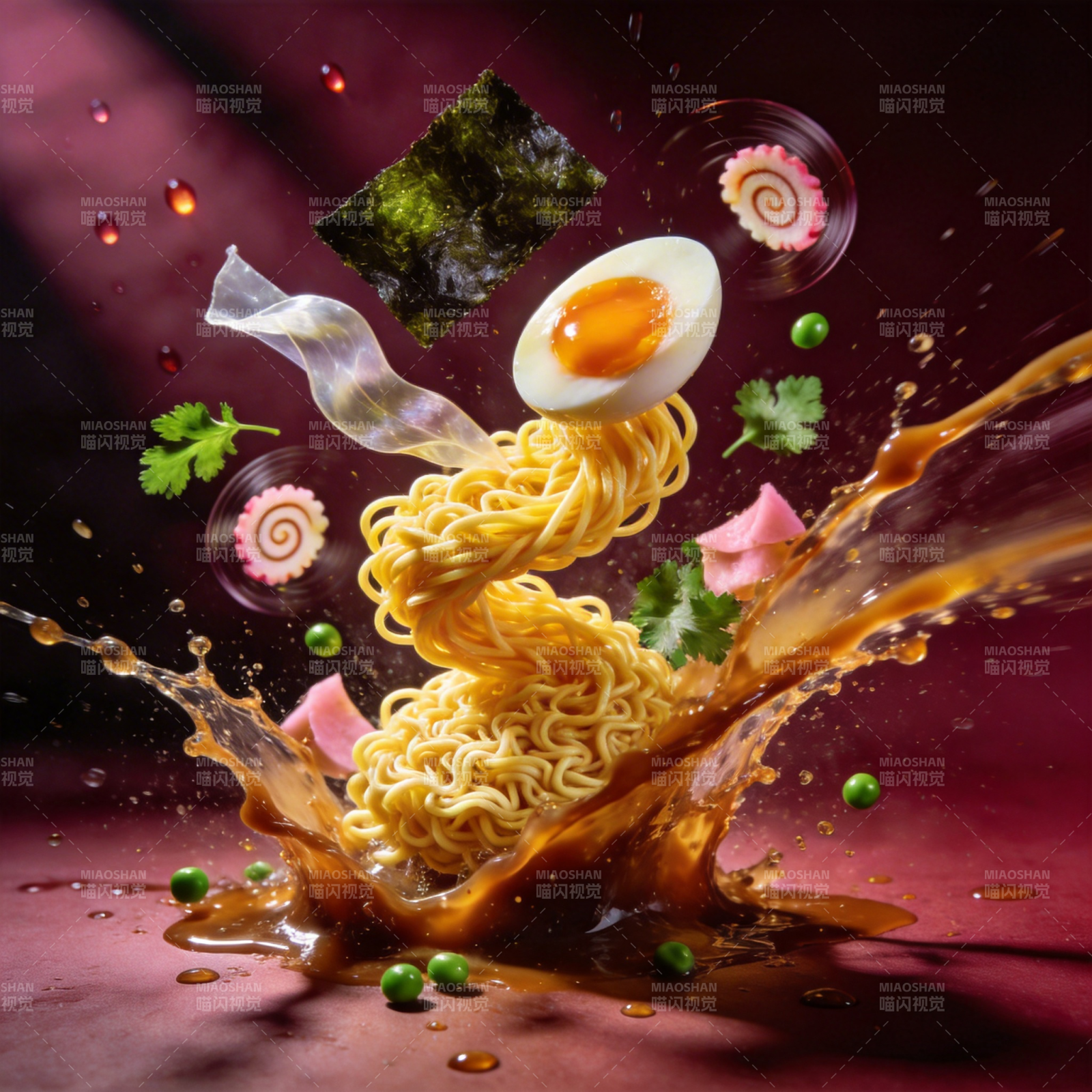 拉面飞舞瞬间图片