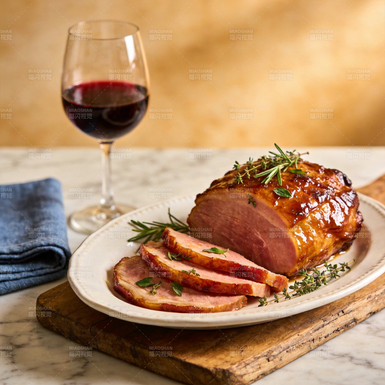 红酒配烤鸭胸图片