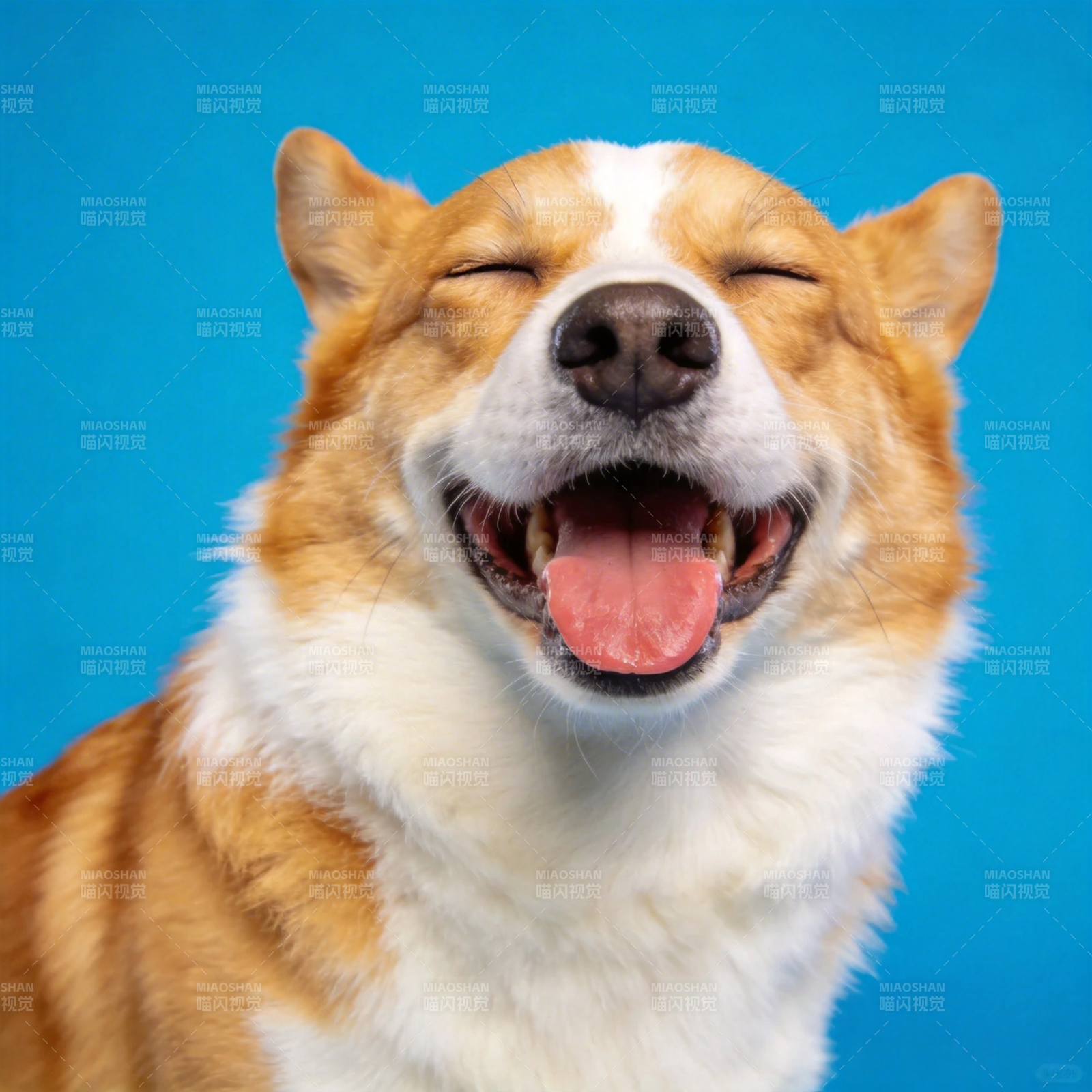 笑口常开的柯基图片