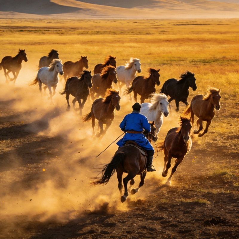 草原驰骋 骏马奔腾图片