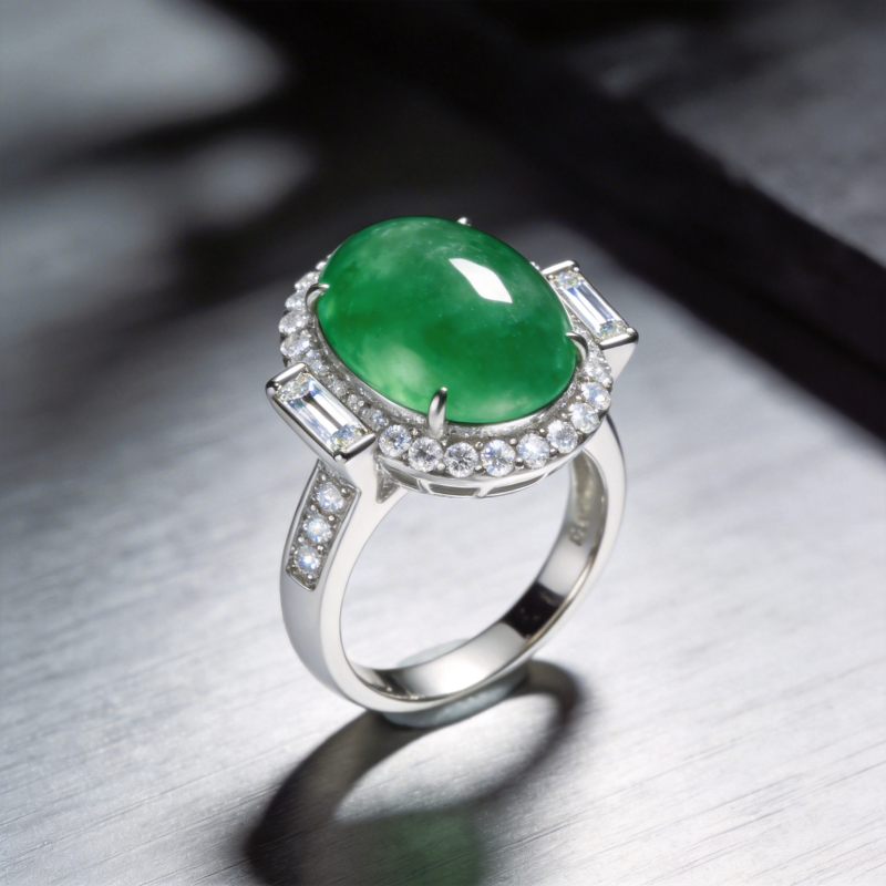 翡翠钻石戒指图片