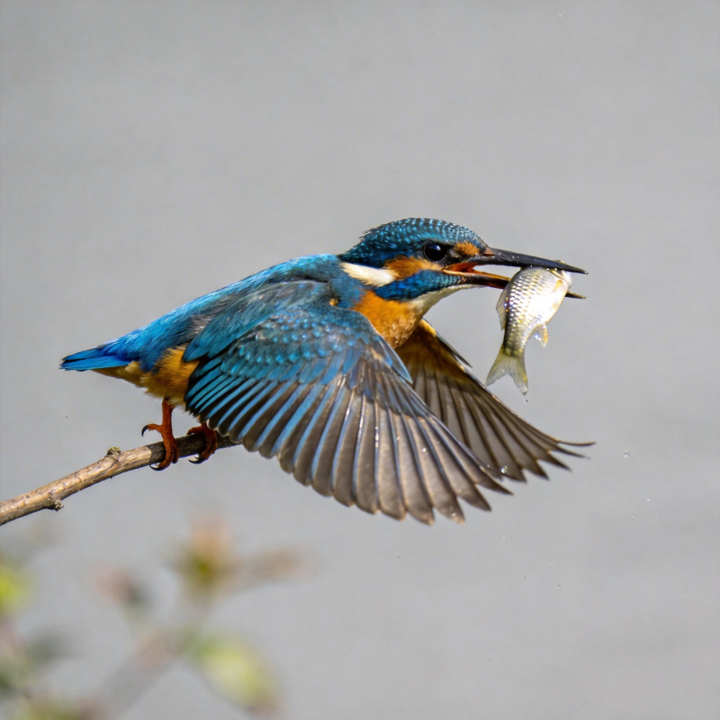 翠鸟捕鱼瞬间图片