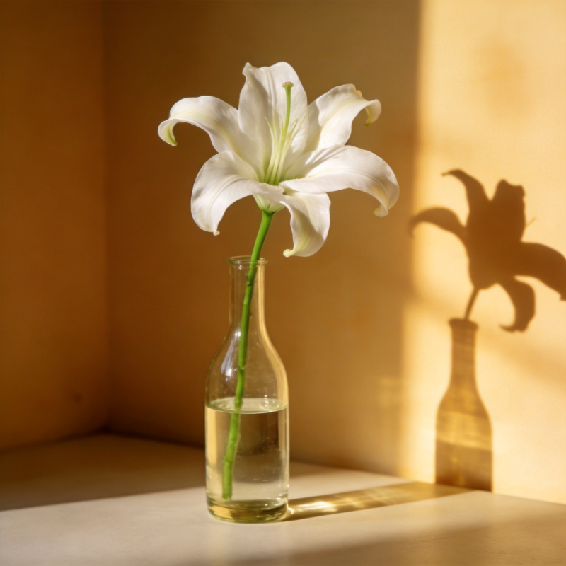 光影中的白花图片