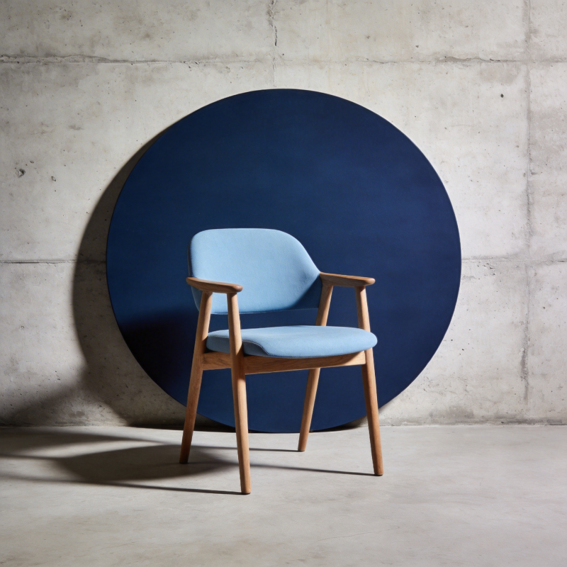 蓝椅静立 简约之美图片