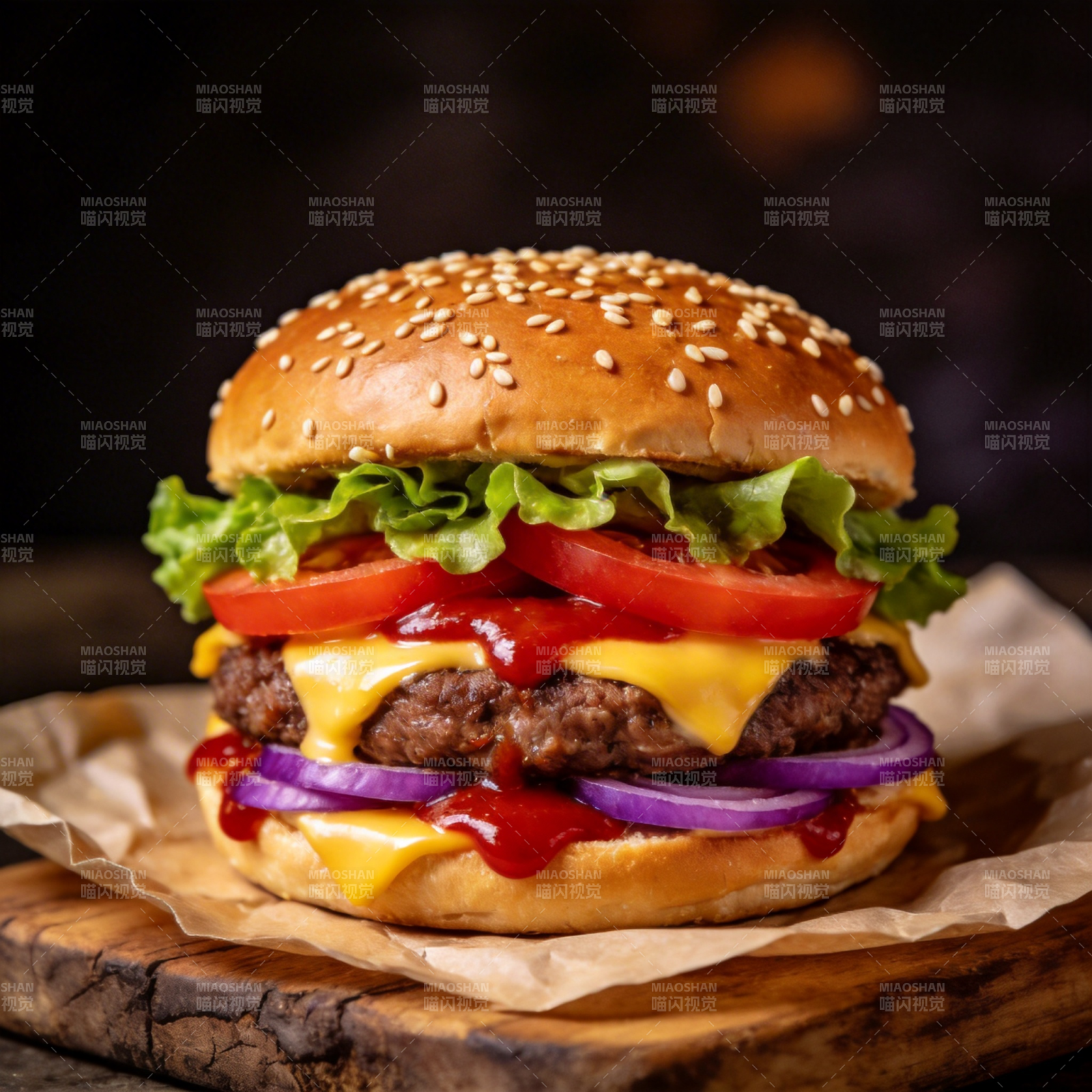 美味芝士汉堡图片