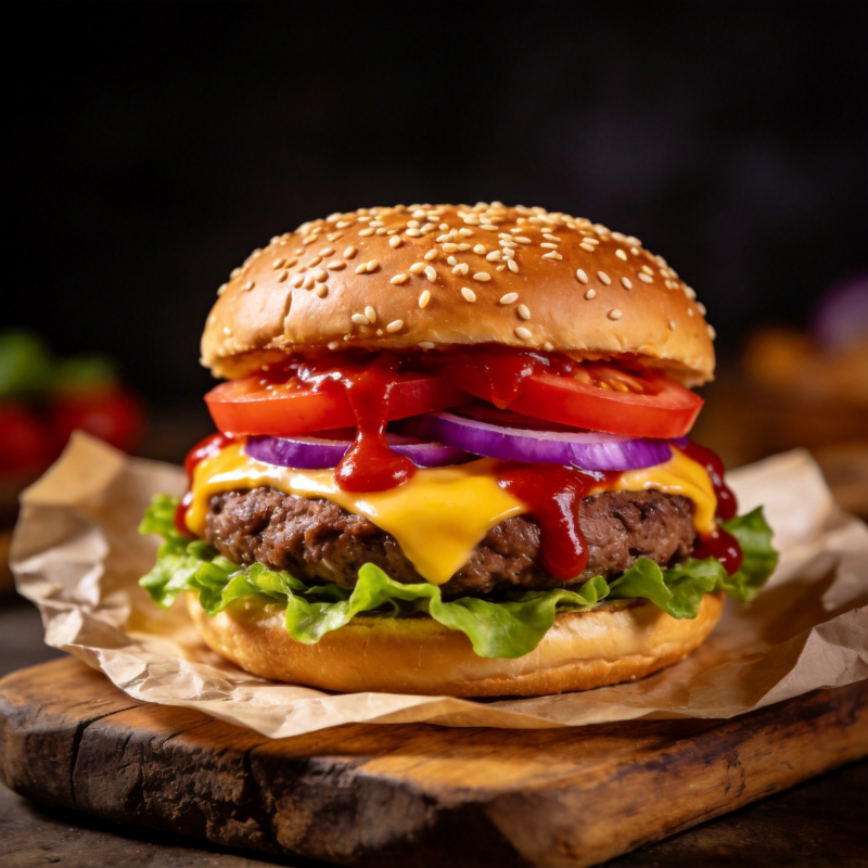 美味芝士汉堡图片