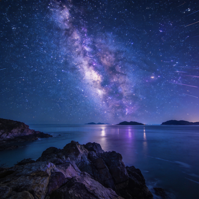 星河入海夜景图片