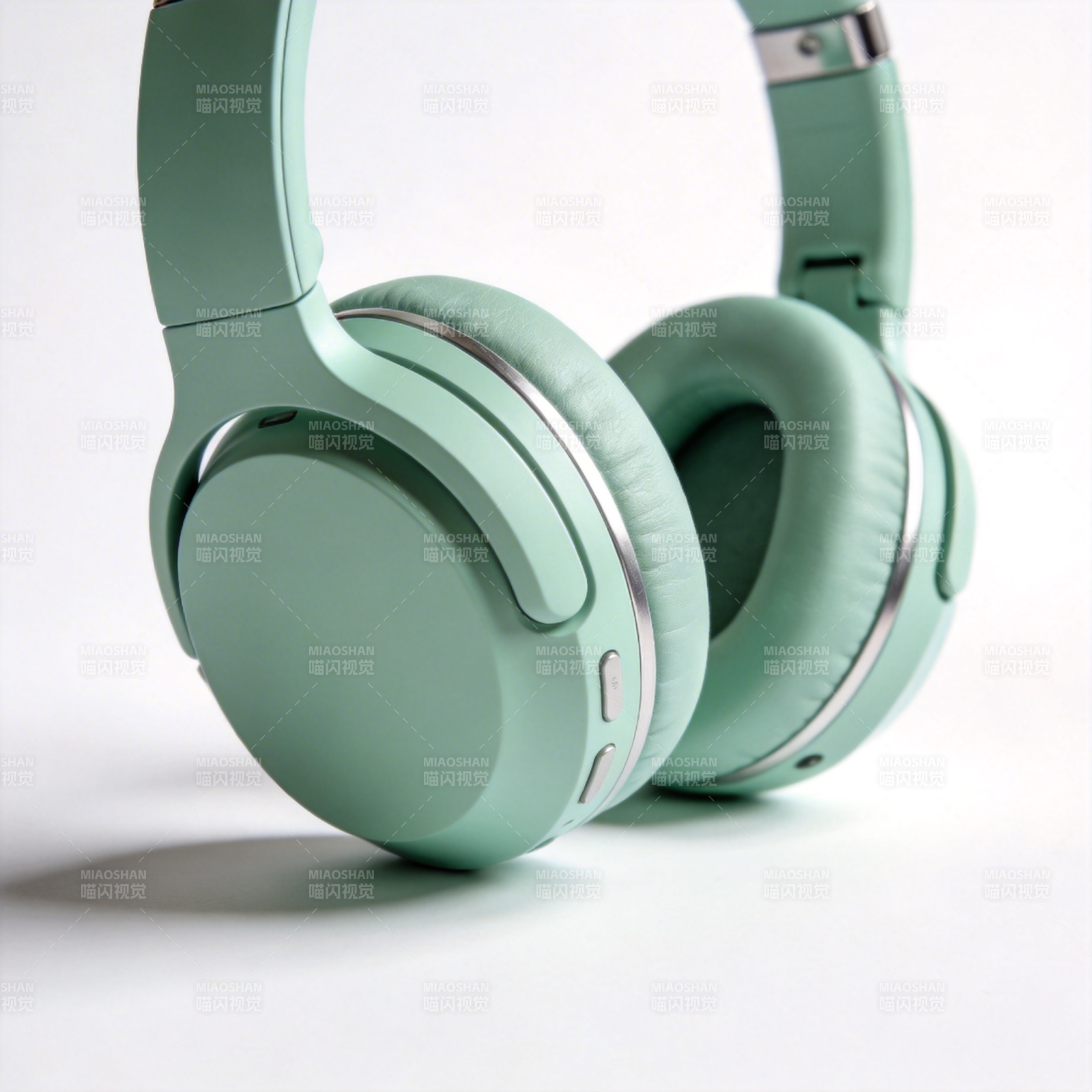 薄荷绿耳机图片