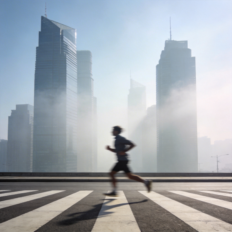 晨跑都市影图片