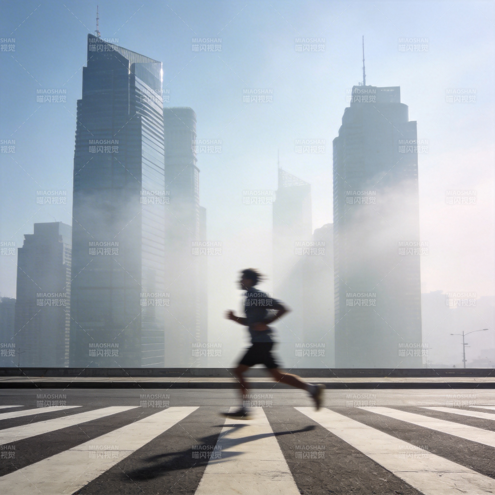 晨跑都市影图片