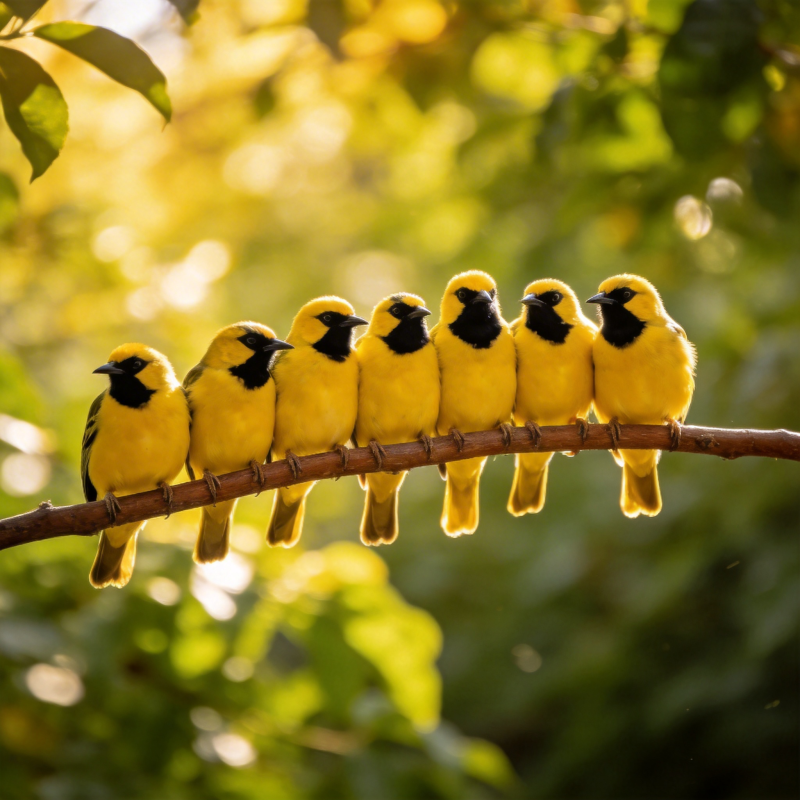 七黄鸟栖枝头图片