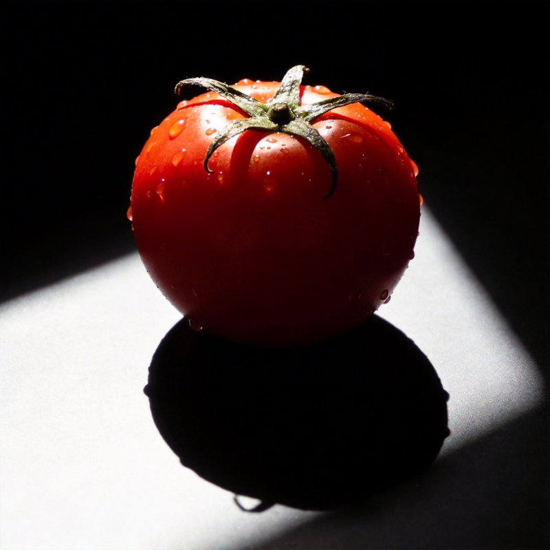 光影中的红番茄图片