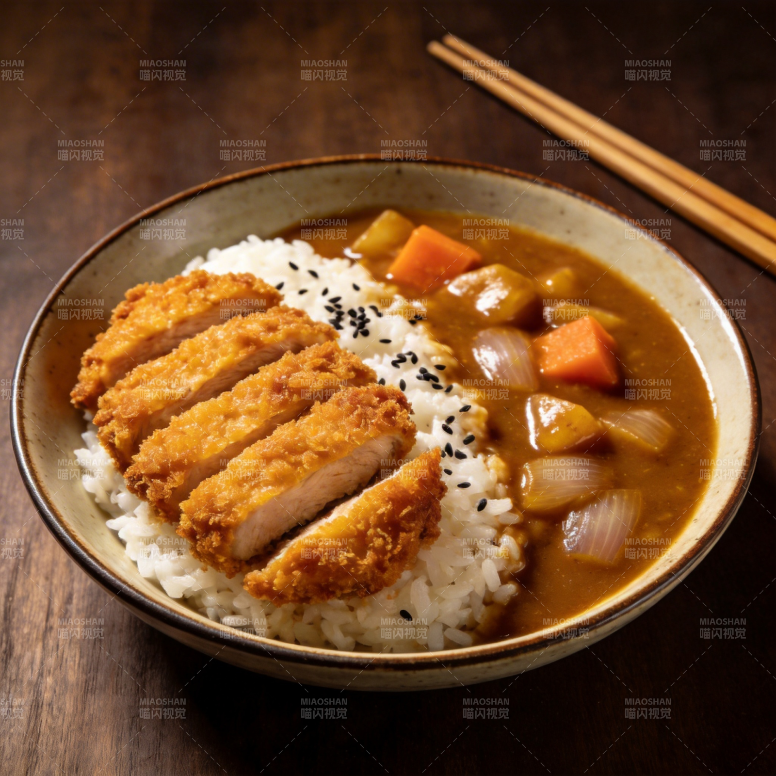 咖喱鸡排饭图片