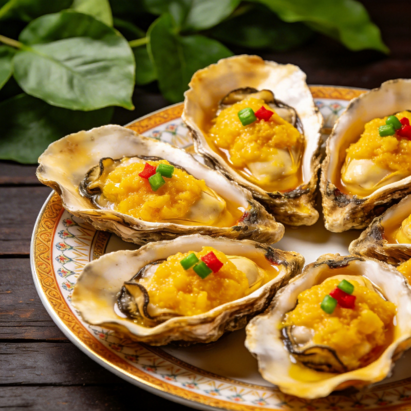 金黄蒜蓉烤生蚝图片