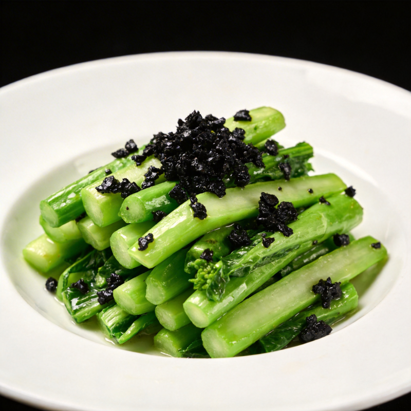 芥兰配黑松露图片