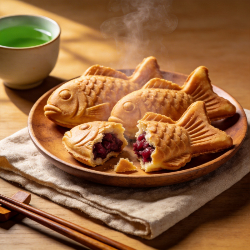 鱼形红豆糕图片