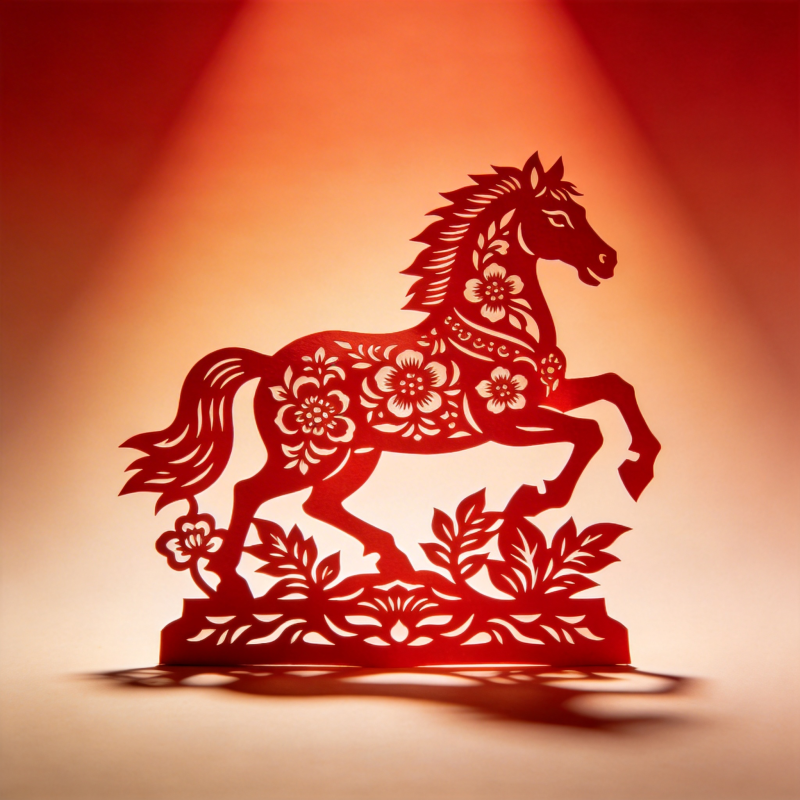 剪纸骏马迎春图片