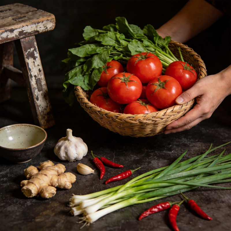 新鲜蔬菜与香料图片