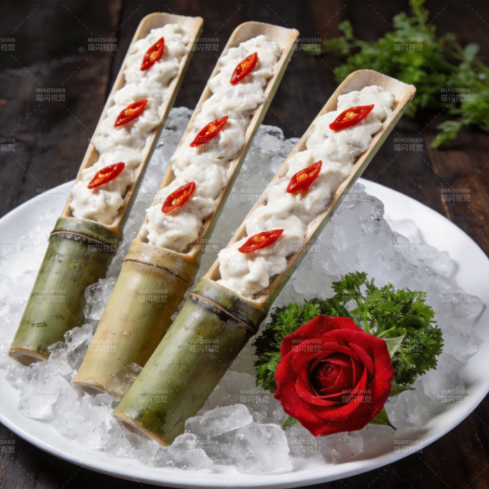 竹筒冰镇凉粉图片