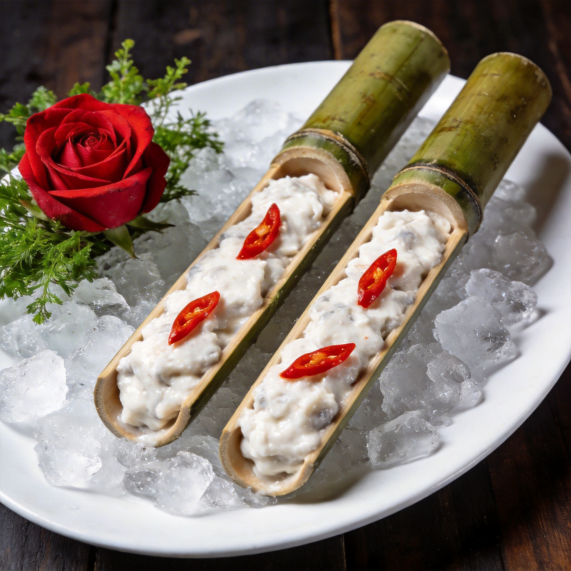 竹筒冰镇甜品图片