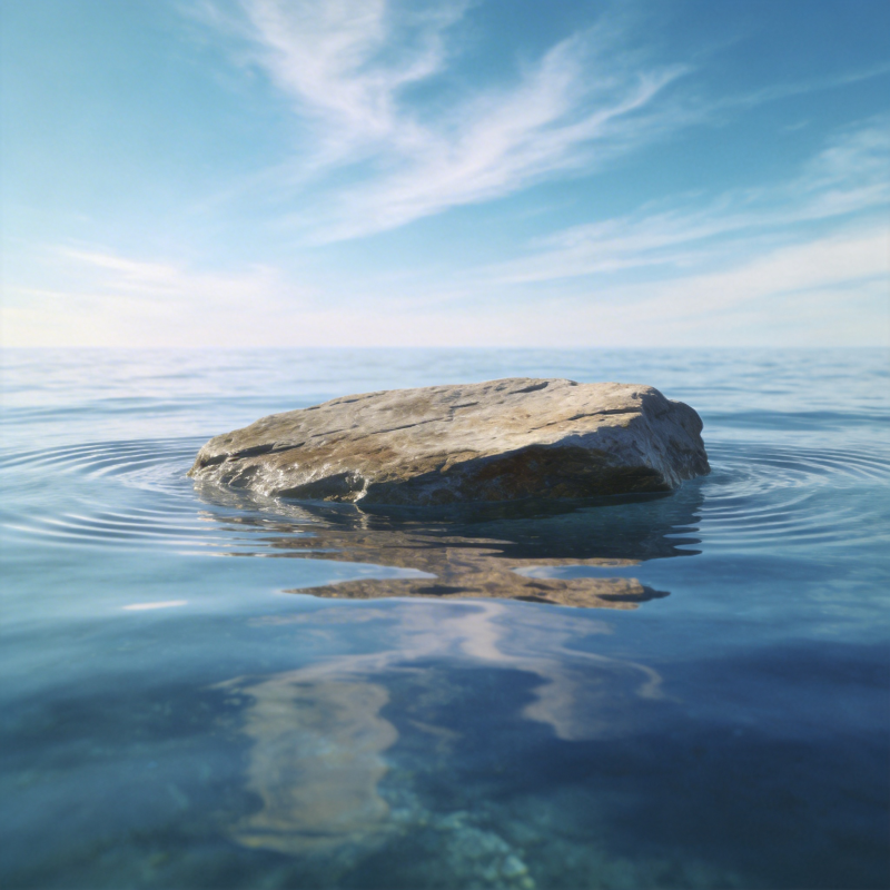 孤石浮水图片