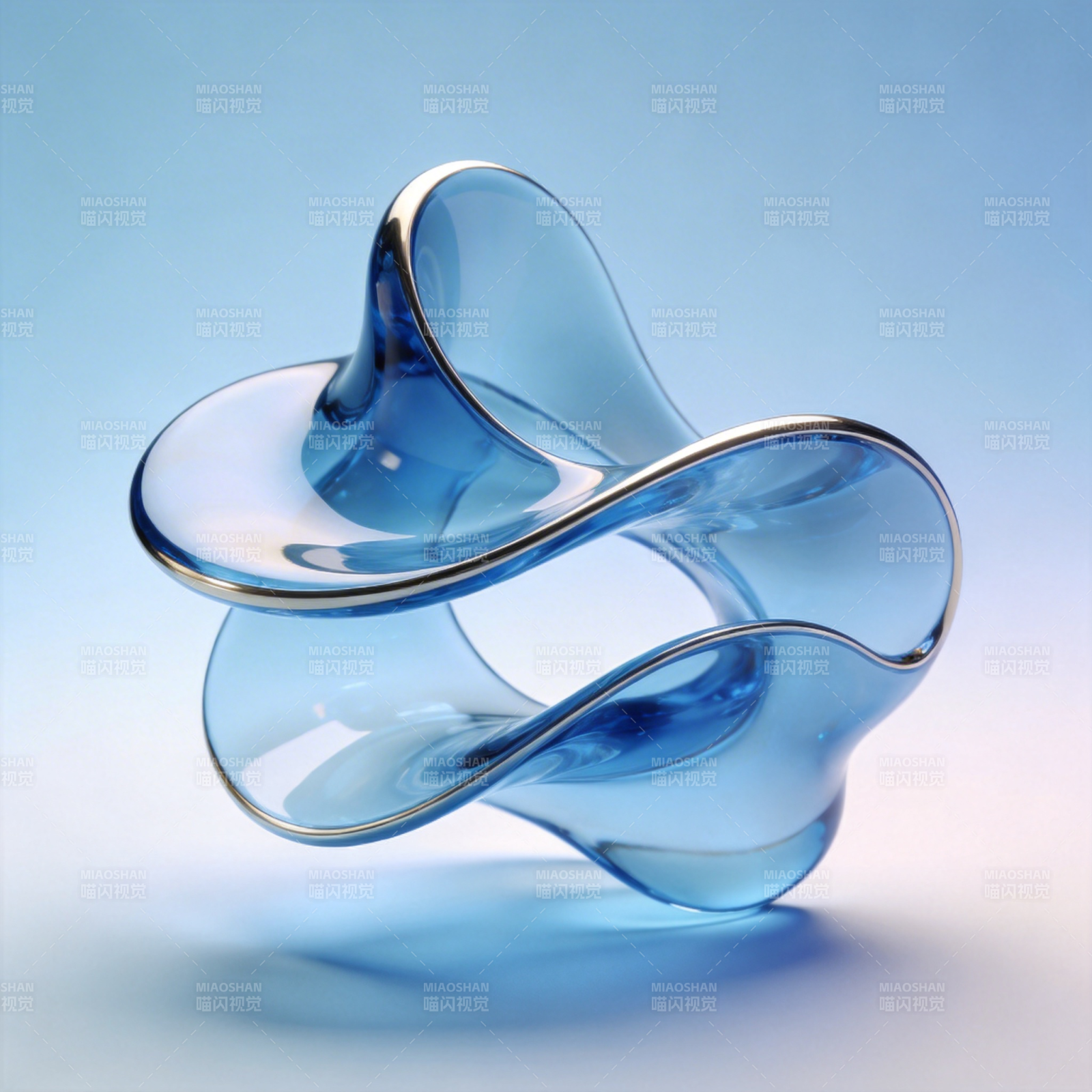 蓝玻璃艺术雕塑图片