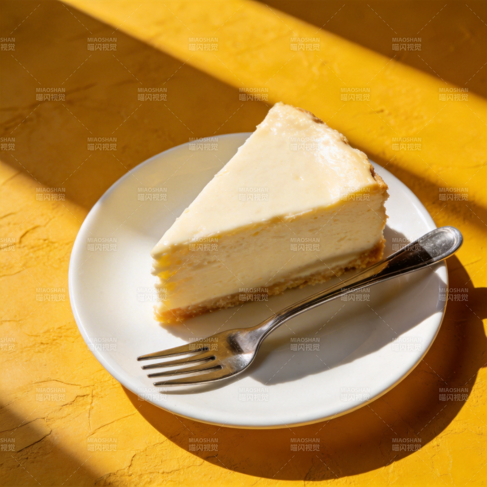 阳光下的芝士蛋糕图片