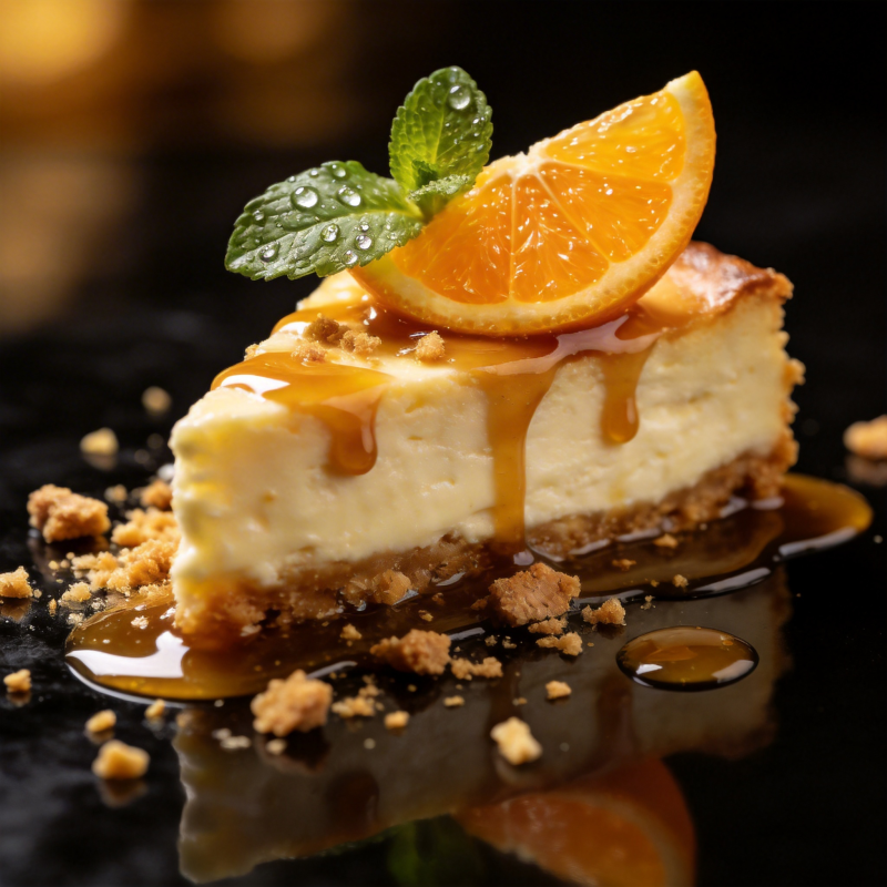 橙香芝士蛋糕图片