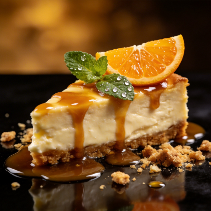 橙香芝士蛋糕图片