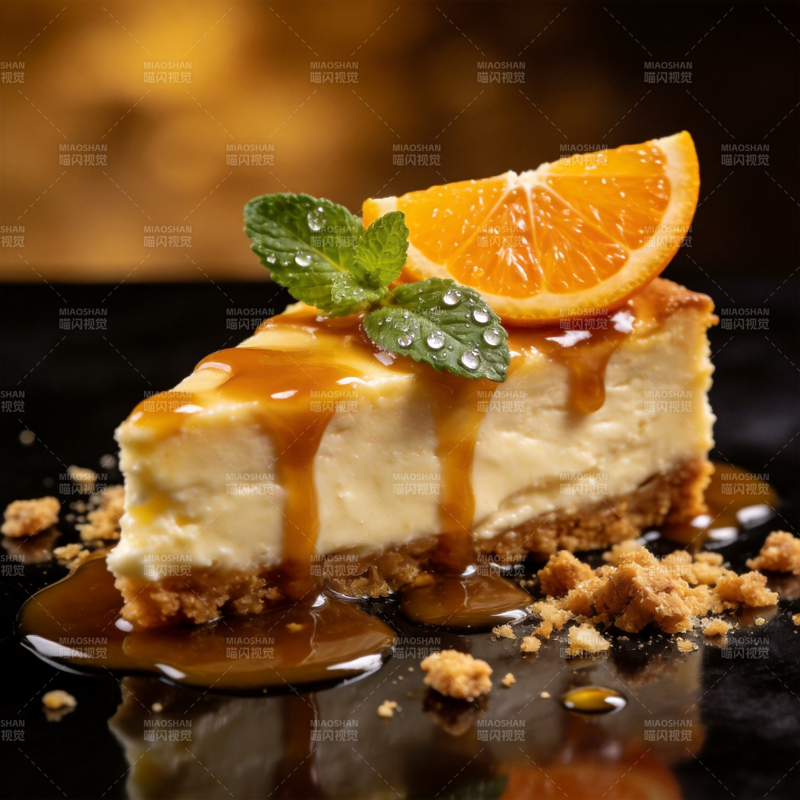橙香芝士蛋糕图片