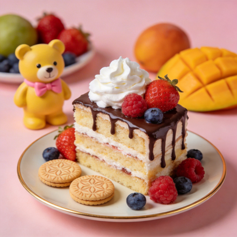 甜蜜蛋糕与水果图片