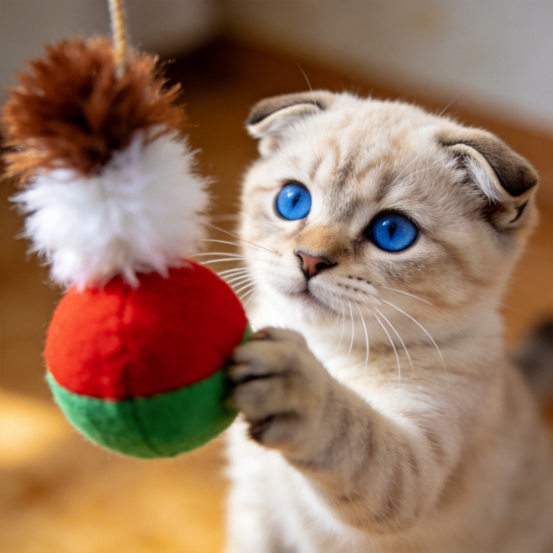 萌猫玩彩球图片