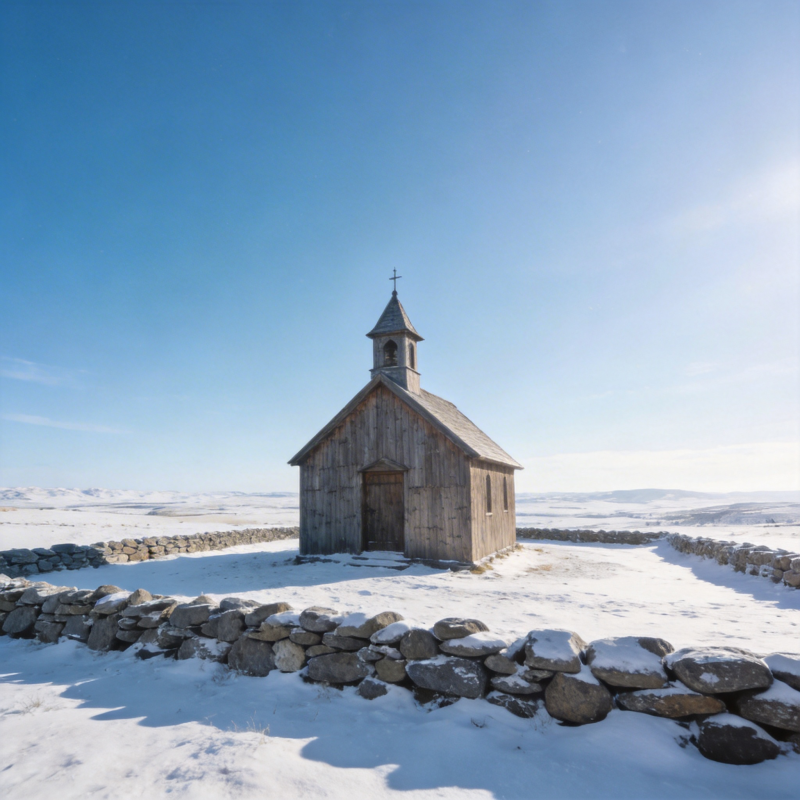 雪地小教堂图片