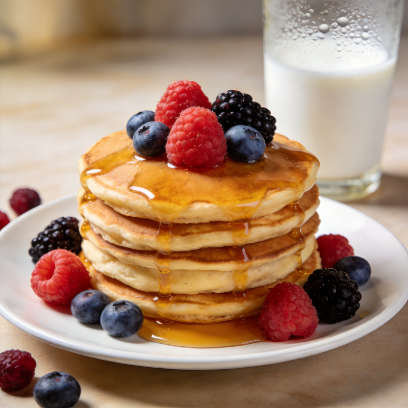 美味煎饼配浆果图片