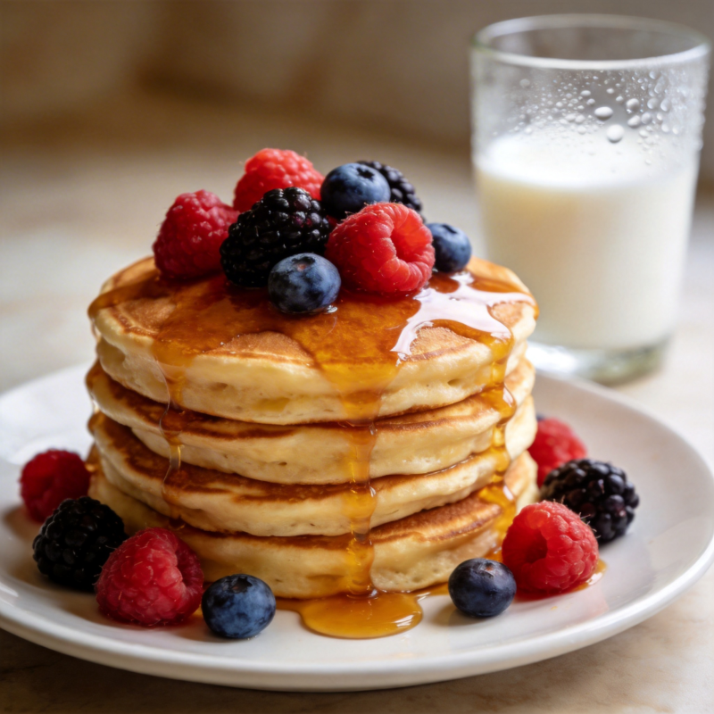 莓果煎饼配蜂蜜图片