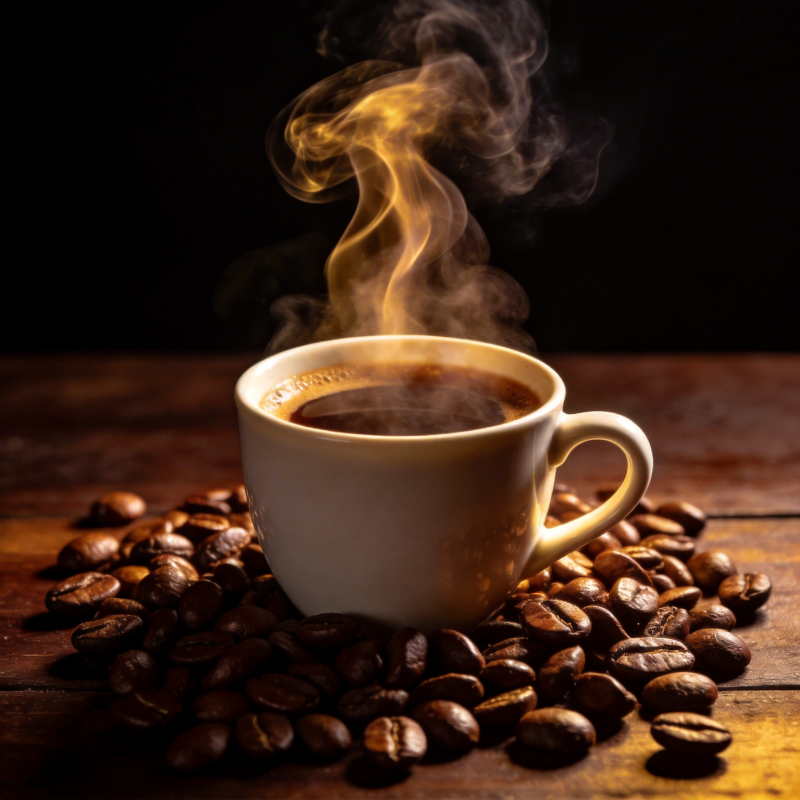 热咖啡与豆香图片