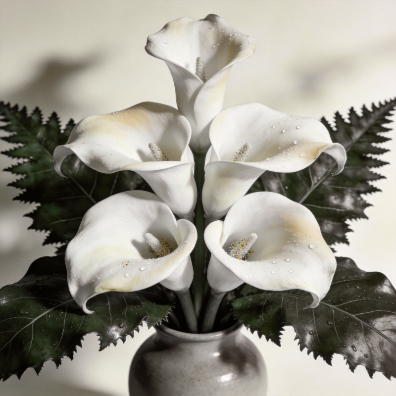 白花绿叶静谧美图片