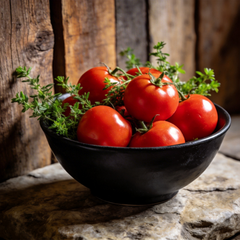 番茄与香草的静谧时光图片