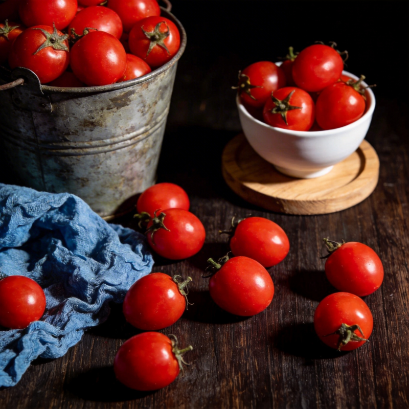 鲜红小番茄静物图片