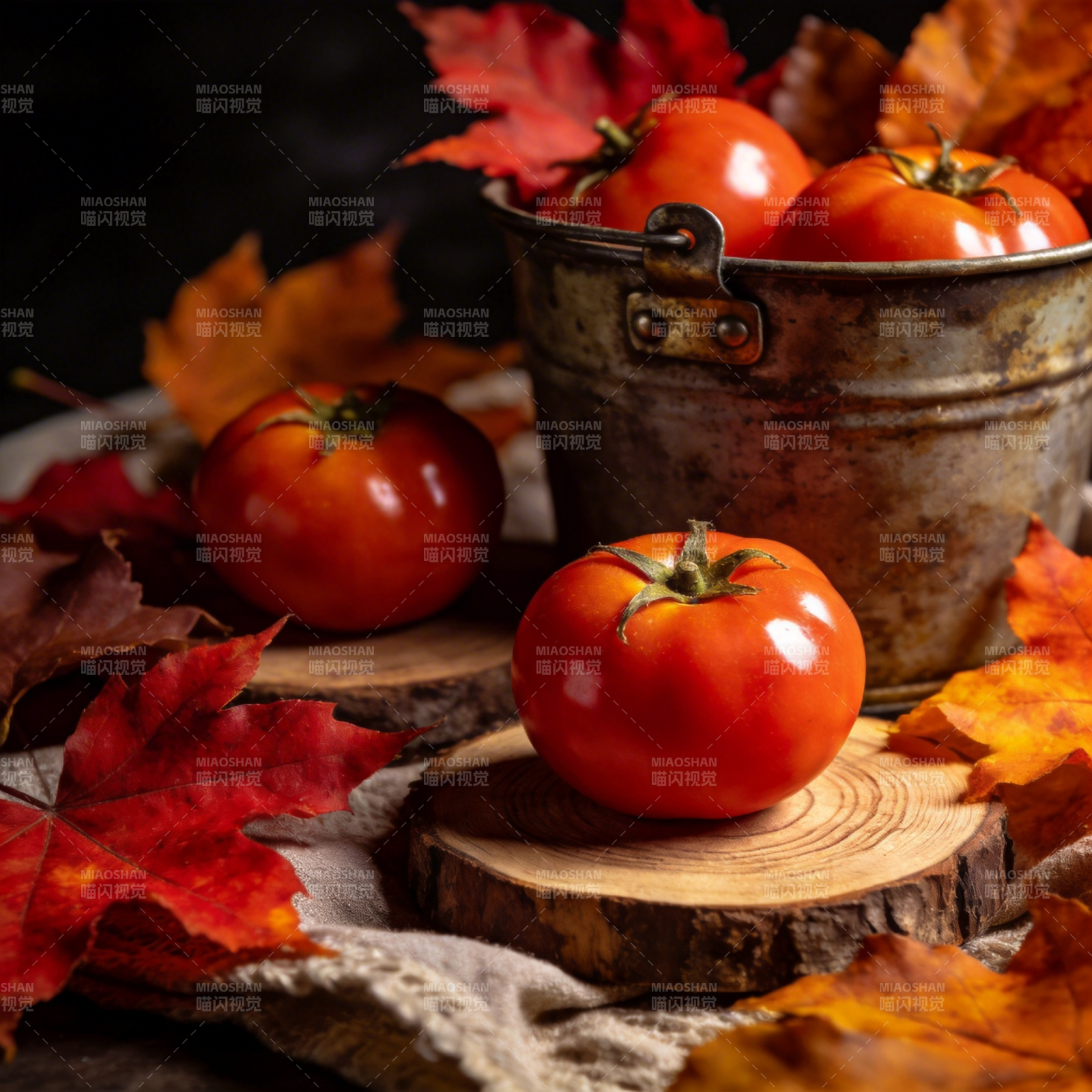 秋日番茄静物图片