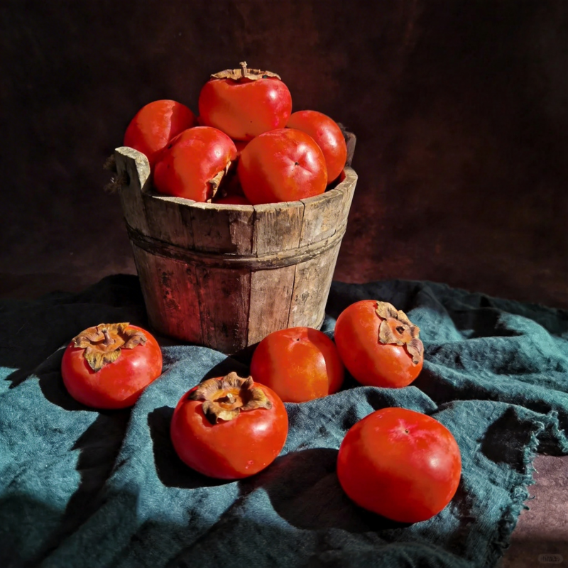 柿子满桶 秋意浓图片